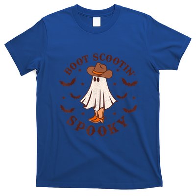 Retro Western Halloween Cute Ghost Funny Boot Scootin Spooky Gift T-Shirt