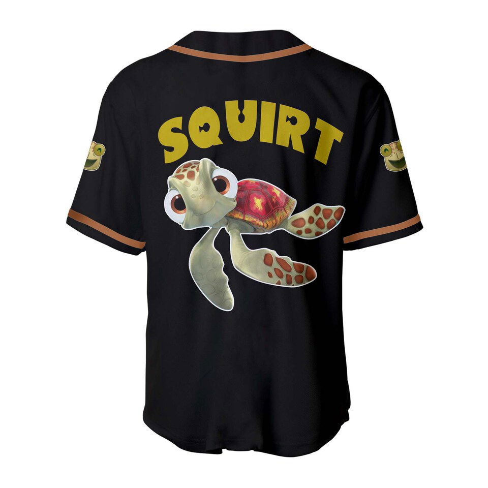 Squirt Turtle Finding Nemo Black Yellow Baseball Jersey - lylyprint.com