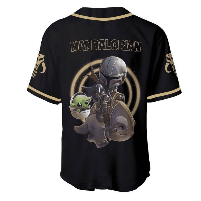 Star Wars Mandalorian Black Brown Disney Unisex Cartoon Graphics Casual Outfits Custom Baseball Jersey Gifts for Fans - lylyprint.com