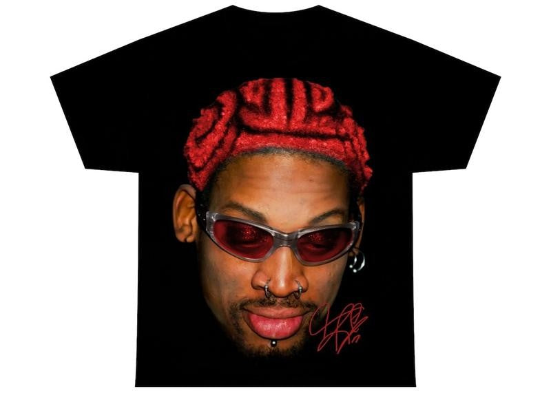 DENNIS RODMAN T-SHIRT | Rare black Homage Vintage Rap Tee Hip Hop Style Graphic Bootleg Tee