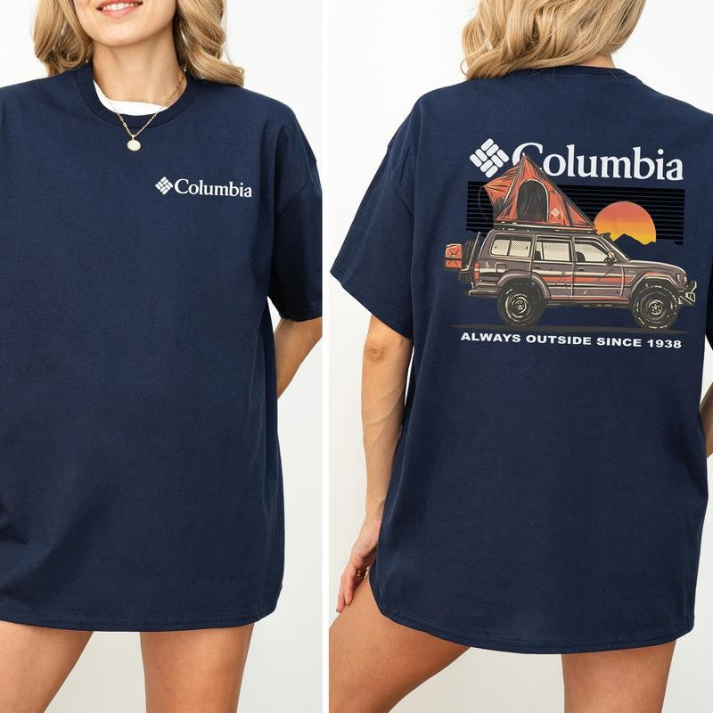 Vintage Columbia Crawl 2-Sided Shirt for Men and Women, Camping Truck T-Shirt, Retro Car RDG Tshirt, Car Enthusiast Tops, Cotton Casual Womenswear