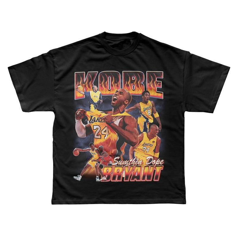 Kobe Bryant Graphic Bootleg Tee – STREETWEAR Casual Classic Short Sleeve T-shirt