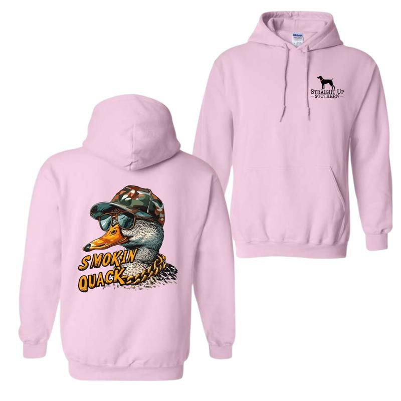 Straight Up Southern Hoodie - Fun Quirky Design with Smokin' Quack Graphics Perfect for Duck Hunting Lovers Unisex Comfort with Southern Charm