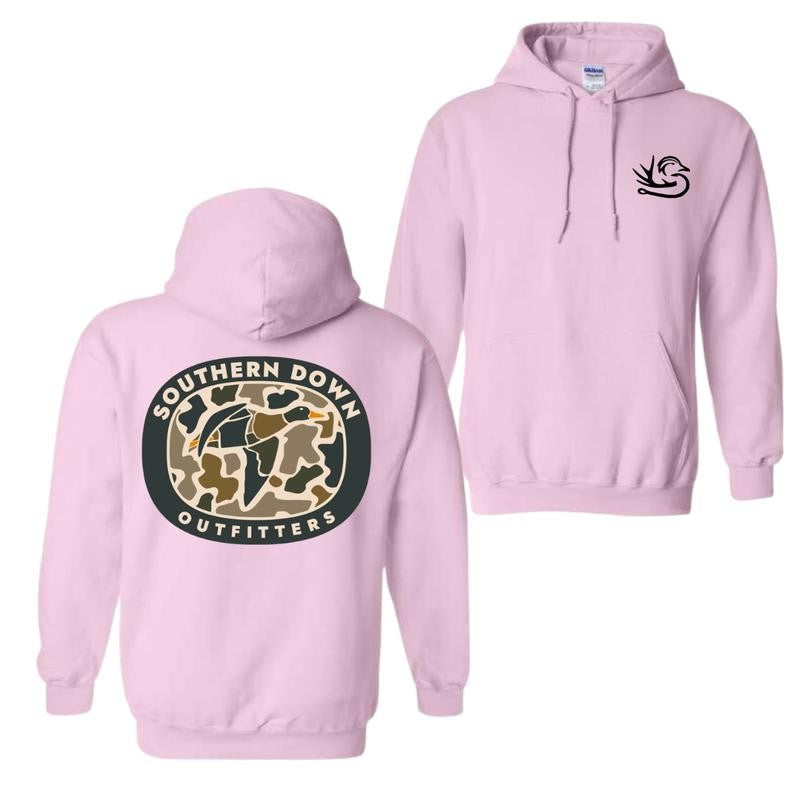 Southern Down Outfitters Camo Shirt , Duck Hunting Southern Down Hoodie, Outdoor enthusiast gift, For southern style enthusiasts, Unisex fit