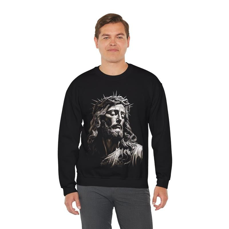 Christ Is King Vintage Heavy Blendâ„¢ Sweater Christian Streetwear Sweatshirt Cotton Crewneck Menswear