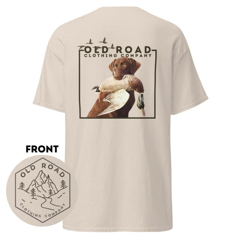 Graphic Old Road Duck Hunting T Shirt, Outdoors Dog Hunt Shirt, Love Hunt Summer Tee, For Men, For Women