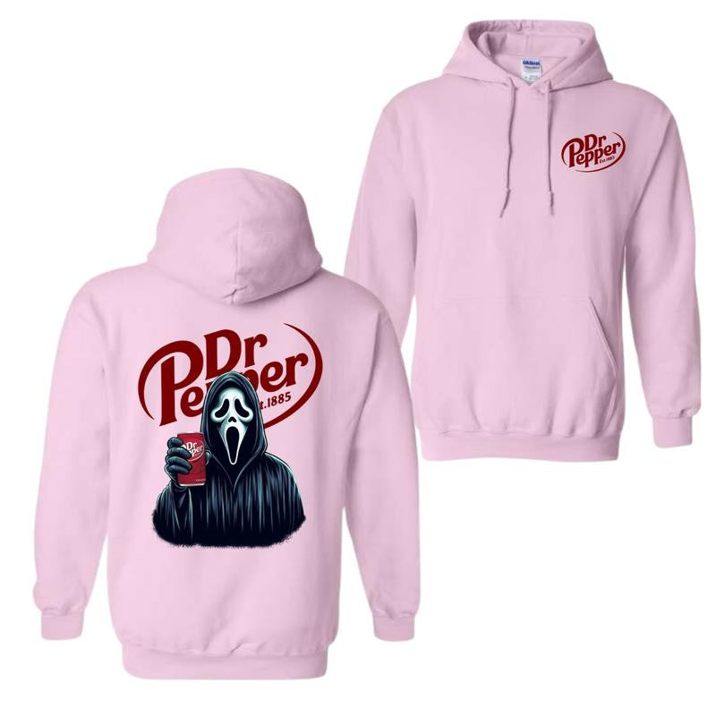 Dr Pepper Ghost Face Halloween 2 Sided Hoodie, Dr Pepper Hoodie For Men And Women