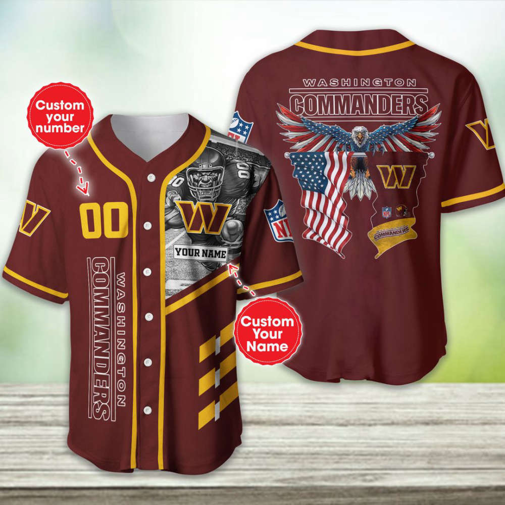Washington Commanders Personalized Baseball Jersey Fan Gifts - lylyprint.com