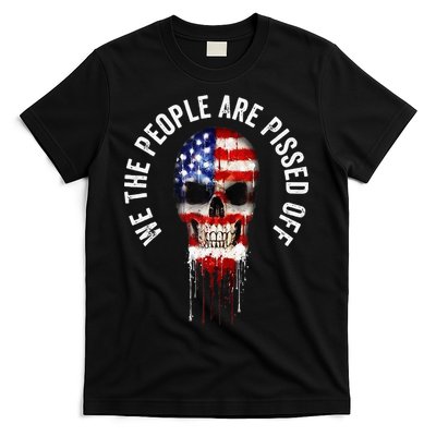 We The People Are Pissed Off Vintage USA America Skull Flag T-Shirt