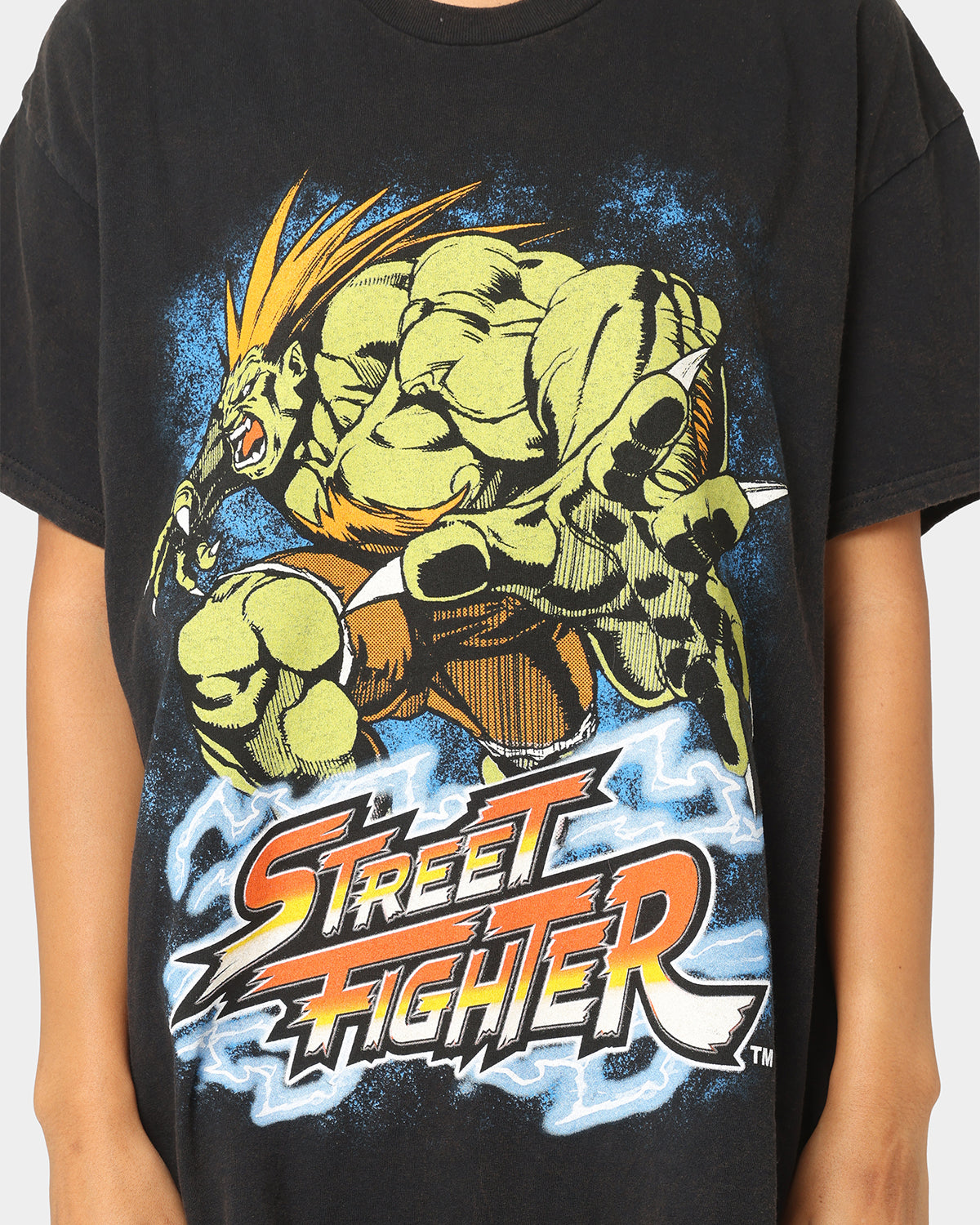 Goat Crew X Street Fighter Blanka Vintage T-Shirt Black Wash Style001