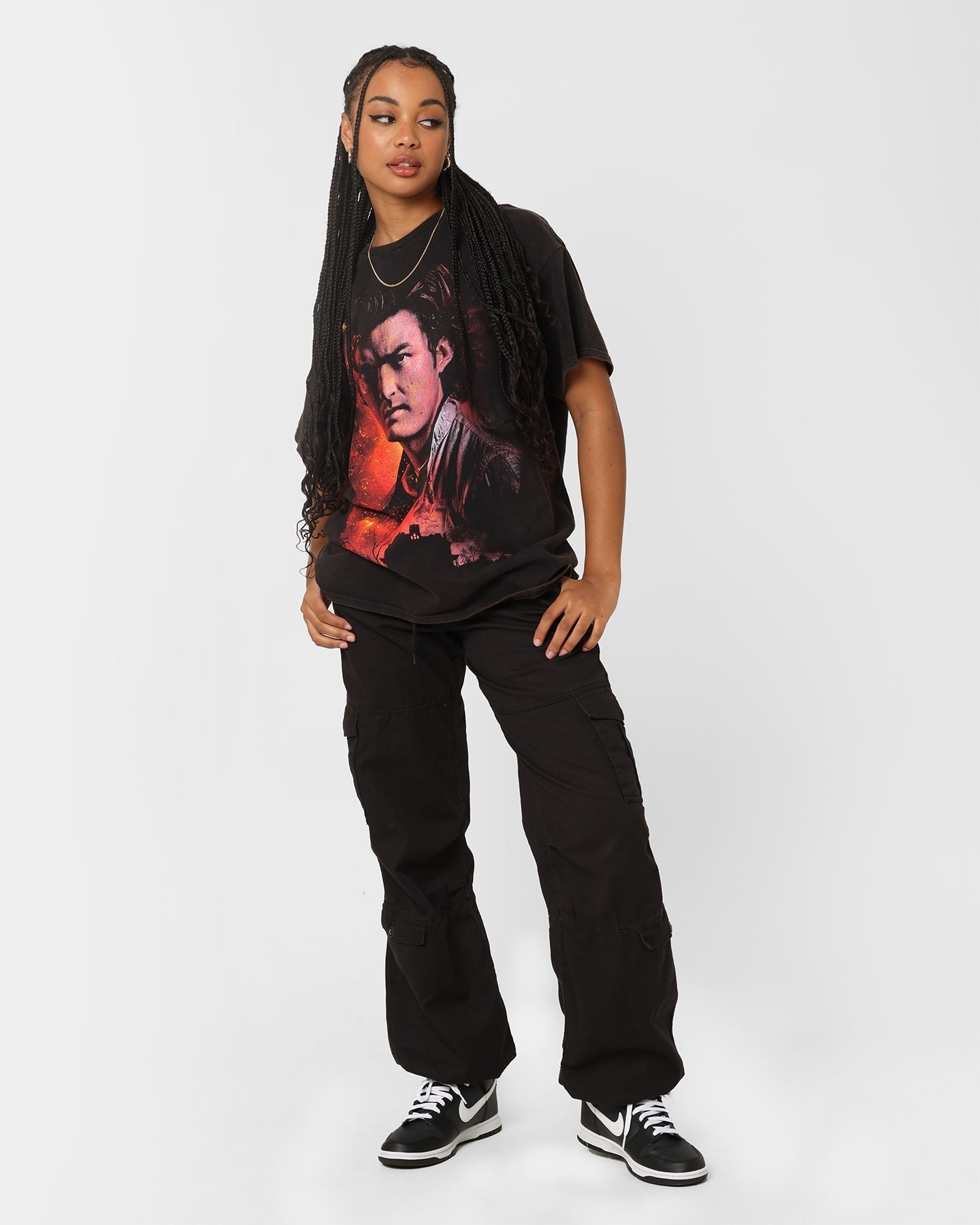 Goat Crew X Stranger Things Steve Vintage T-Shirt Black Wash Style001