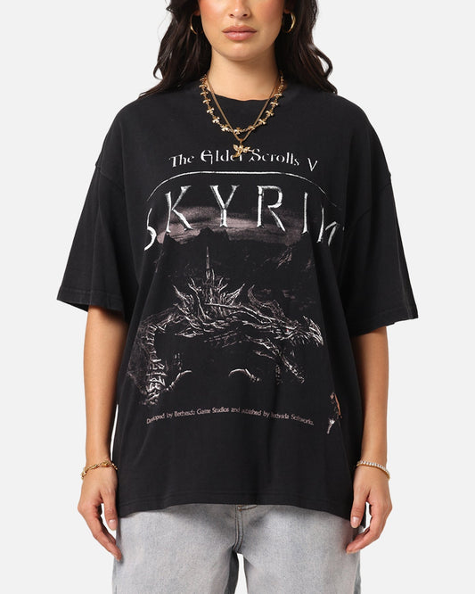 73 Studio X The Elder Scrolls V: Skyrim '11 Dragonborn Vintage T-Shirt Black Acidwash Style001