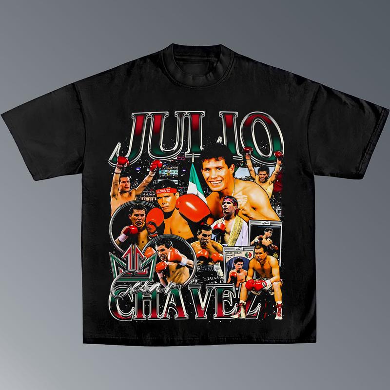 Julio Cesar Chavez Boxing Tee - Bold Sports Graphic Shirt, Vintage Athletic T-shirt for Boxing Enthusiasts, Iconic Crewneck Menswear Gift