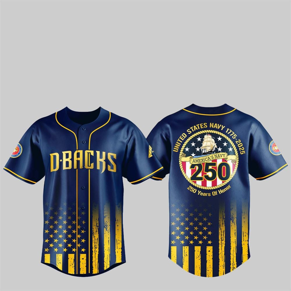 Diamondbacks US NAVY 250th Birthday Celebration Jersey - Grishko.com
