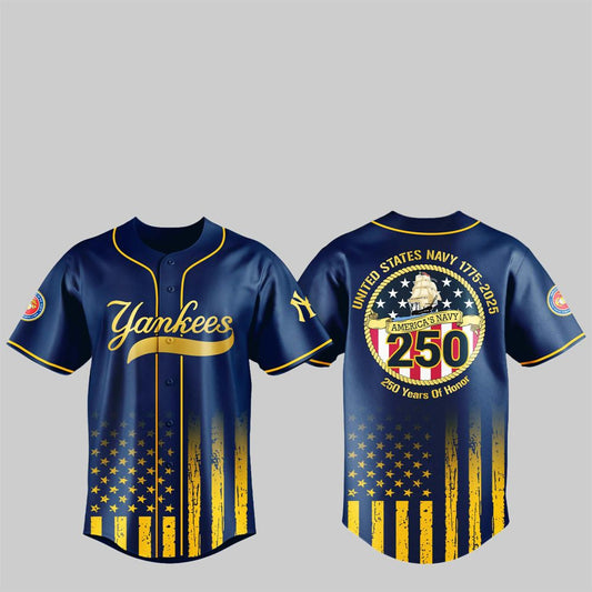 NY Yankees US NAVY 250th Birthday Celebration Jersey - Grishko.com