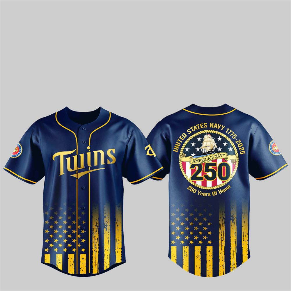 Twins US NAVY 250th Birthday Celebration Jersey - Grishko.com