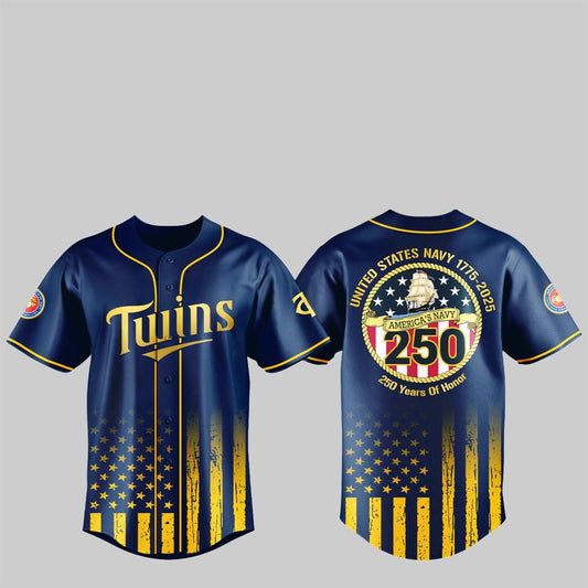 Twins US NAVY 250th Birthday Celebration Jersey - Grishko.com