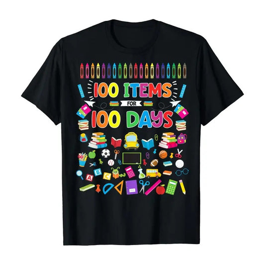 100 Items for 100 Days 100th Day of School Shirt Teacher T-Shirt