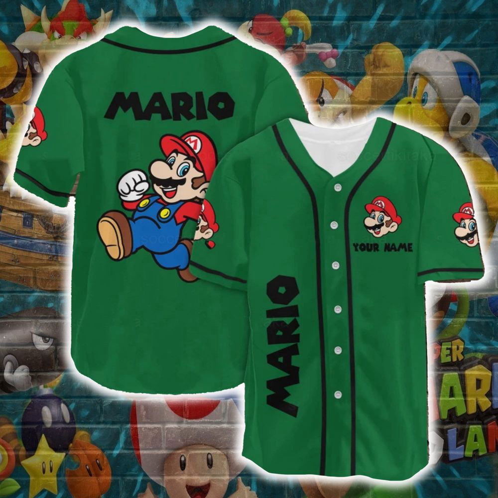 Super Mario Shirt, Super Mario Baseball Jersey, Mario Jersey Shirt - lylyprint.com