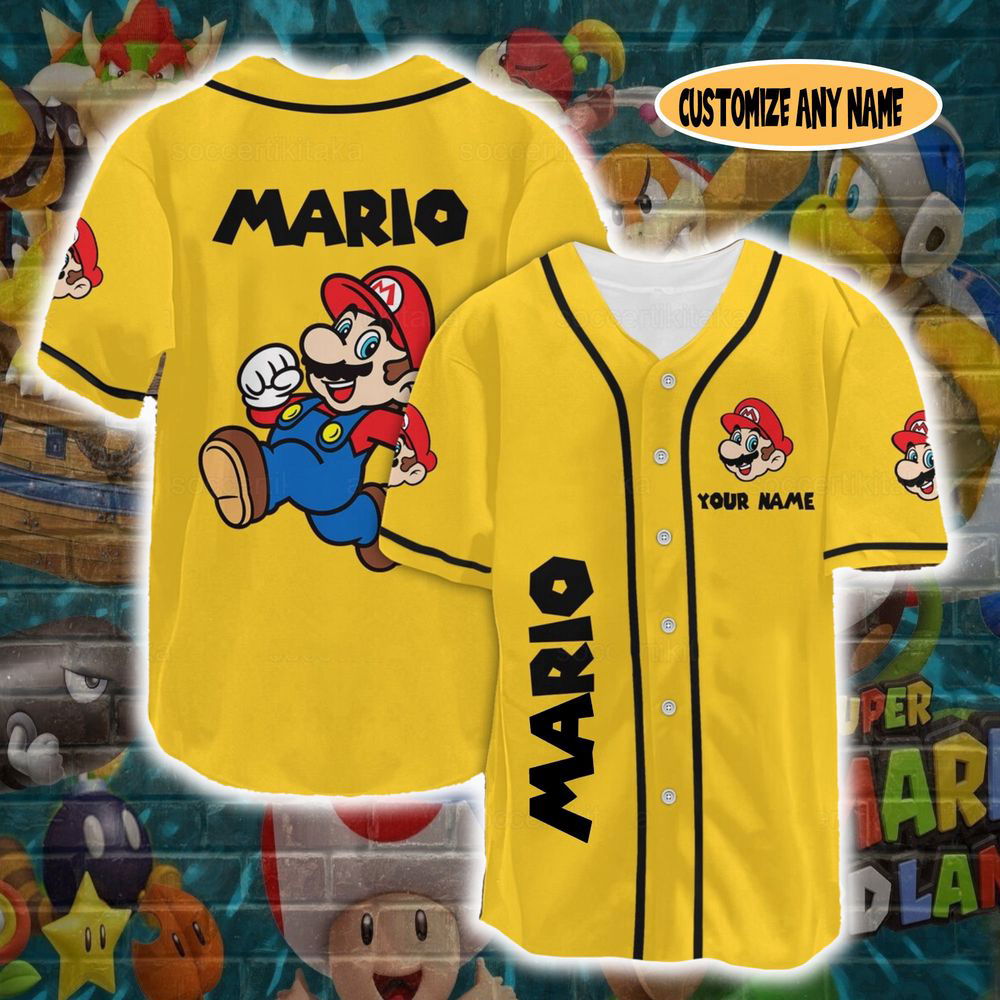 Super Mario Shirt, Super Mario Baseball Jersey, Mario Jersey Shirt - lylyprint.com