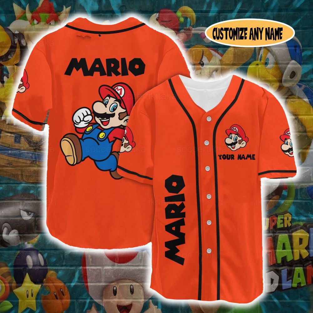 Super Mario Shirt, Super Mario Baseball Jersey, Mario Jersey Shirt - lylyprint.com