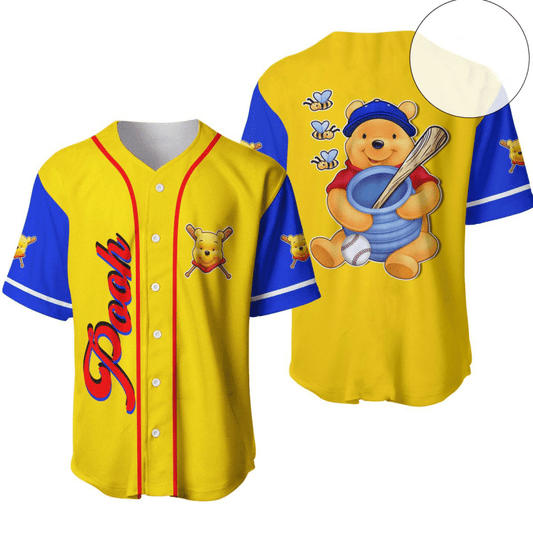 Winnie the Pooh Disney Gift Baseball Jersey - Bafud