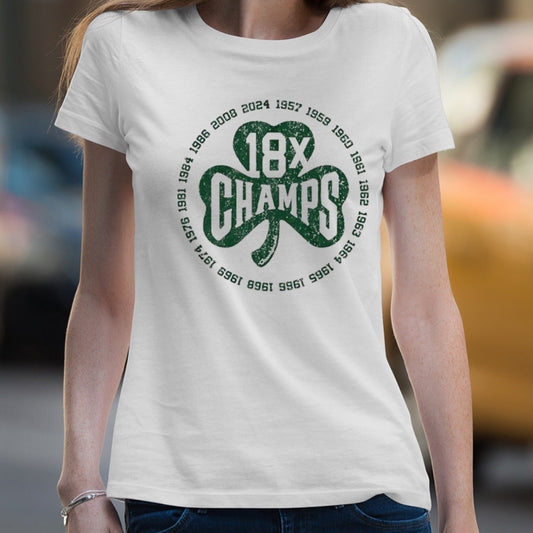 18x Boston Basketball Champions Shamrock T-Shirt