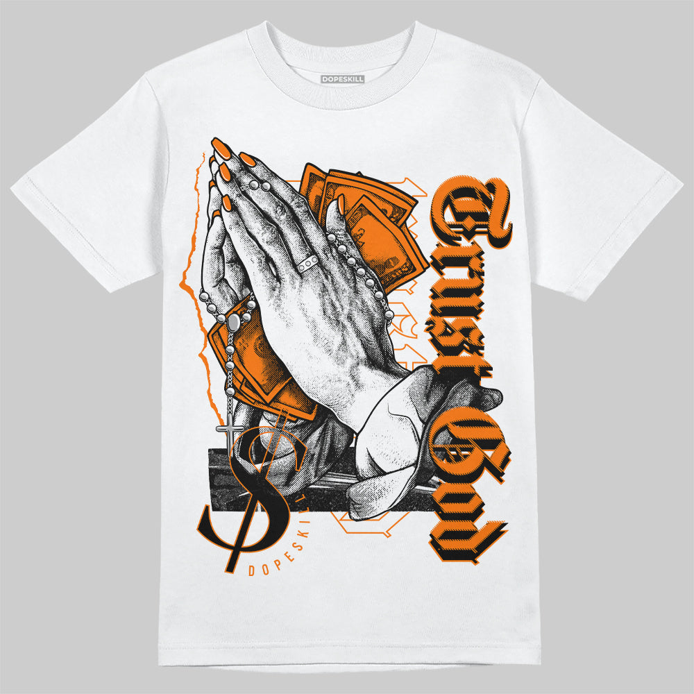 Dunk Low Magma Orange DopeSkill T-Shirt Trust God Graphic
