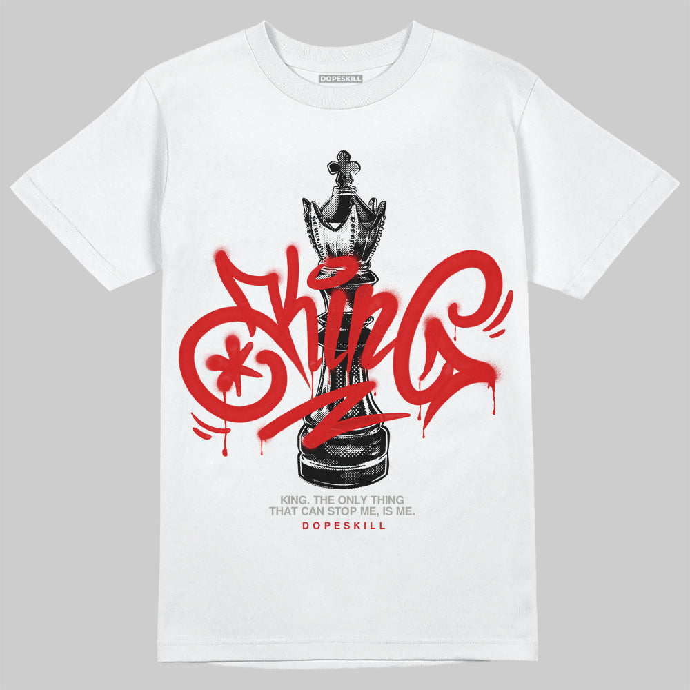 Fire Red 3s DopeSkill T-Shirt King Chess Graphic