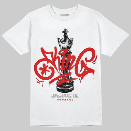Fire Red 3s DopeSkill T-Shirt King Chess Graphic
