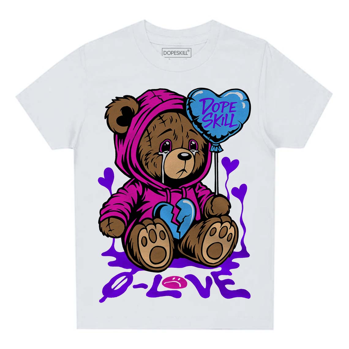 Dunk Active Fuchsia DopeSkill Toddler Kids T-shirt Broken Bear Graphic