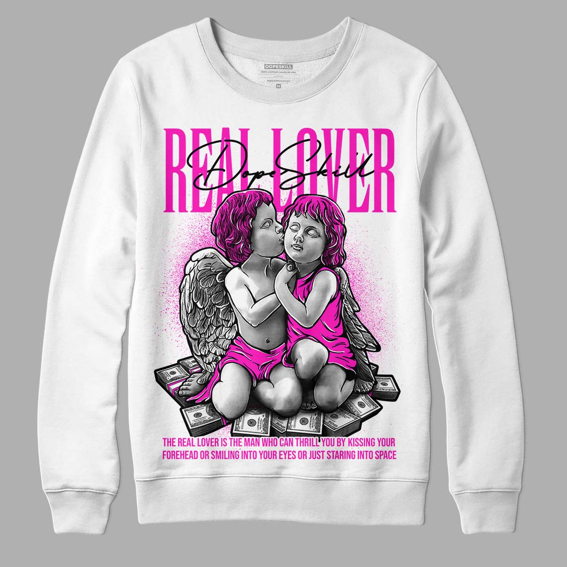 Dunk Low Active Fuchsia DopeSkill Sweatshirt Real Lover Graphic