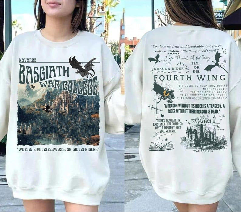 2 Slide Design, Basgiath War College  Sweatshirt, Hoodie Iron Flame Shirt, Xaden Riorson House Shirt, The Empyrean Series, Violet Sorrengail Fantasy Bookstyle{n002}2