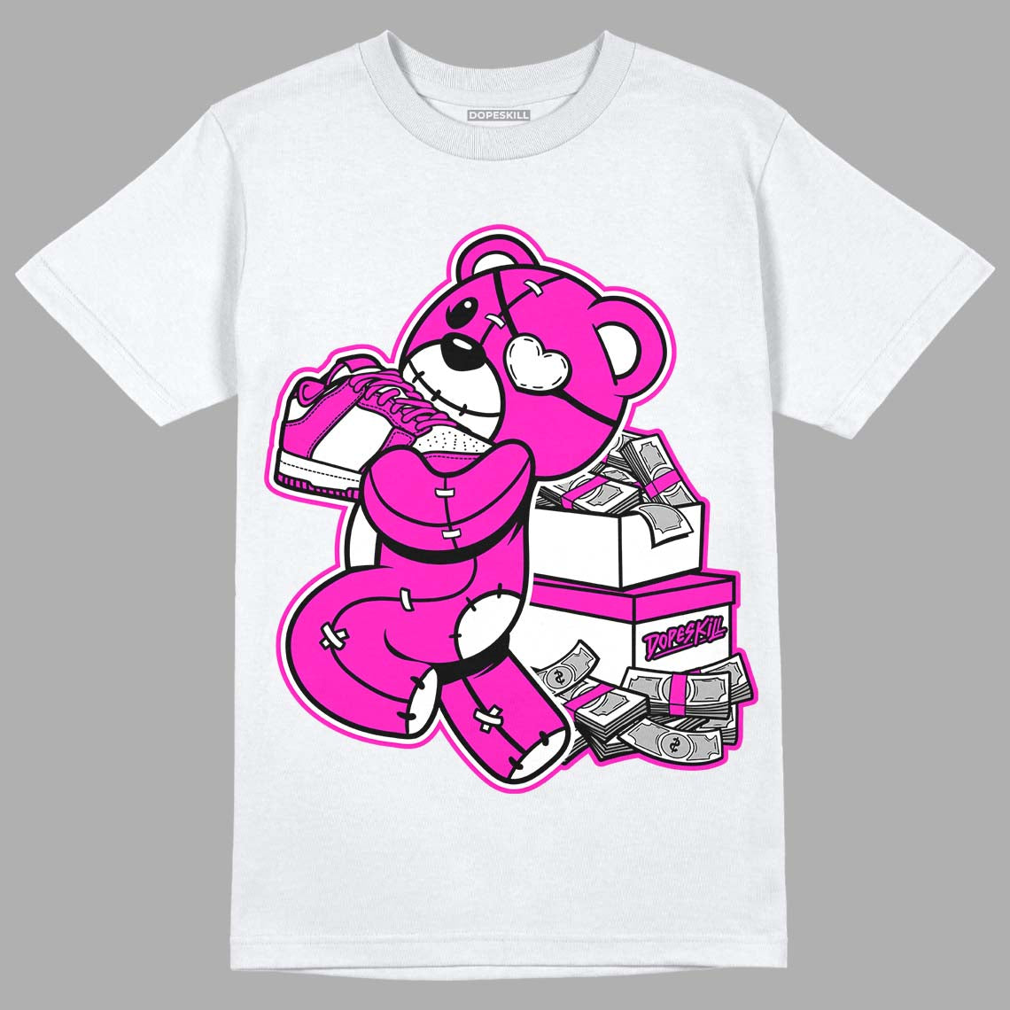 Dunk Low Active Fuchsia DopeSkill T-Shirt Bear Steals Sneaker Graphic