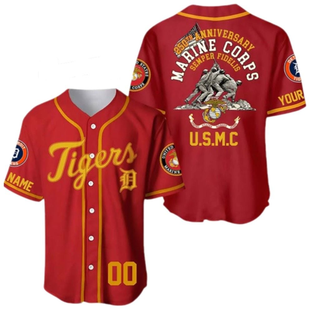 2025 Tigers 250th Marine Corps Birthday Jersey - Grishko.com