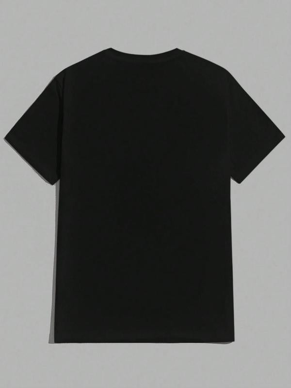 Women's Graphic Round Neck Tee, Summer Clothes Women, Casual Short Sleeve Crew Neck T-Shirt for Summer, Women's Top for Daily Wear