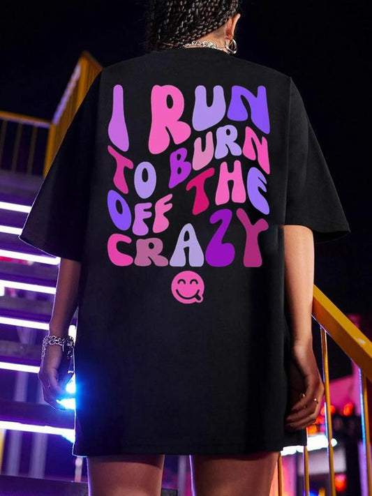 Women's Letter & Cartoon Expression Print Drop Shoulder GraphicÂ Tee,Â Summer Clothes Women, Casual Fashion Round Neck Half Sleeve T-shirt For Summer, Women's Top For Daily Outdoor Wear