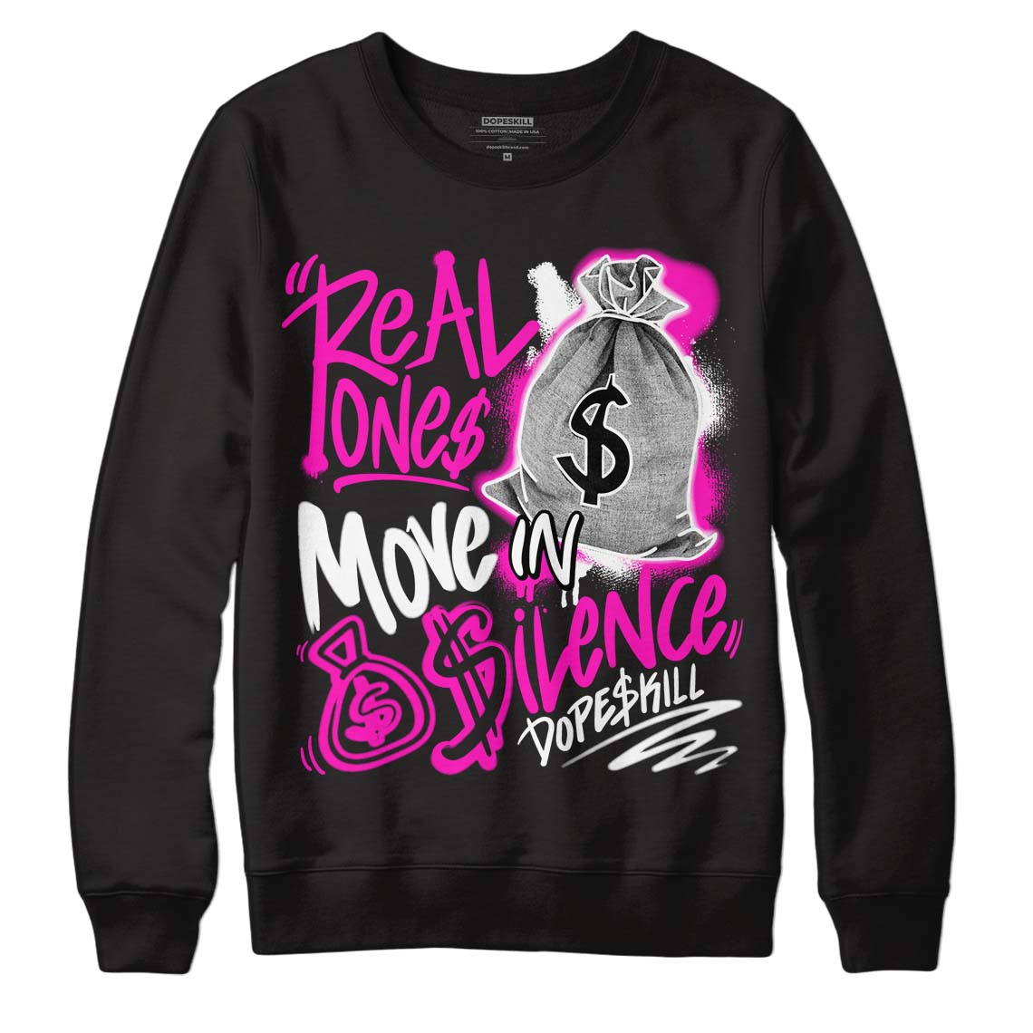 Dunk Low Active Fuchsia DopeSkill Sweatshirt Real Ones Move In Silence Graphic