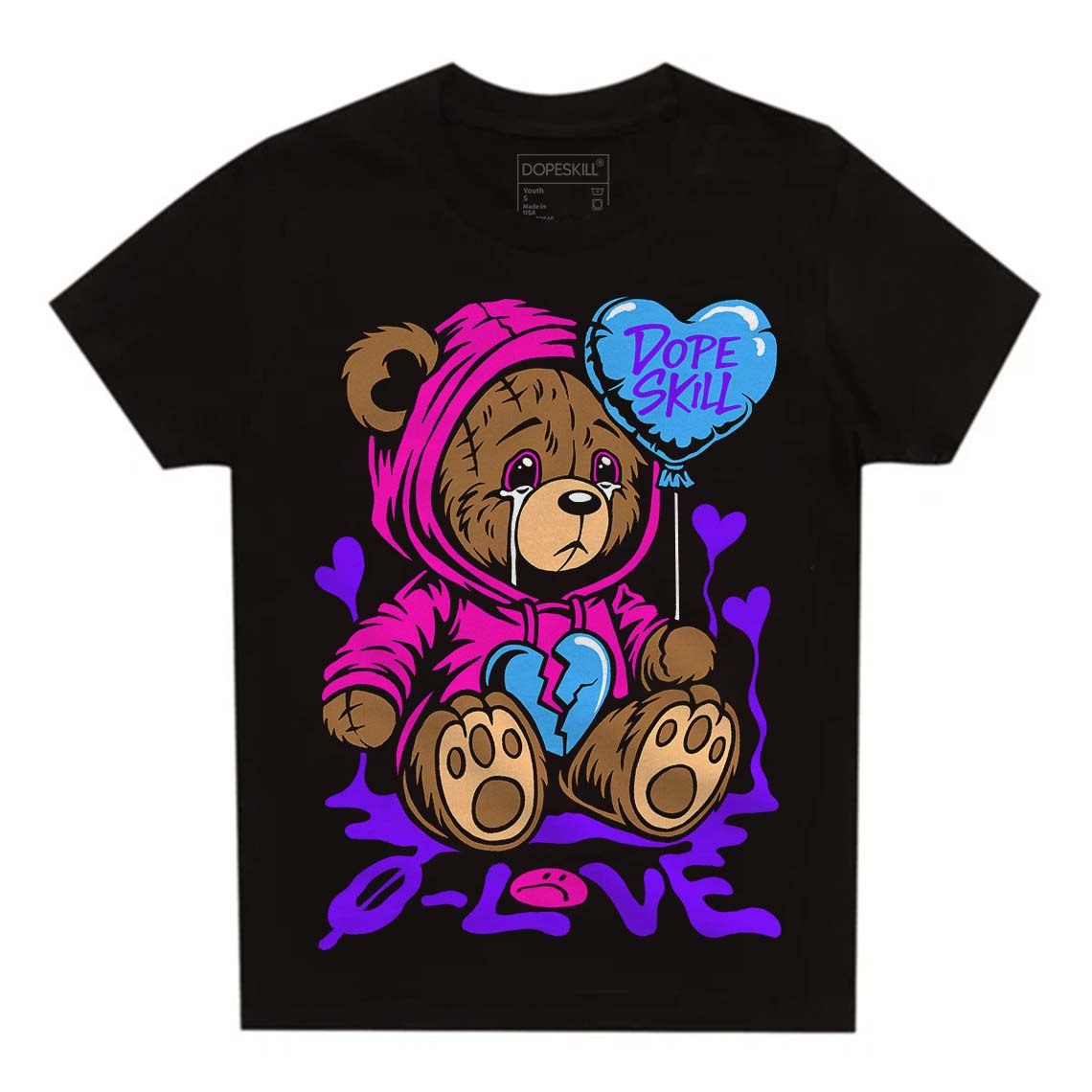 Dunk Active Fuchsia DopeSkill Toddler Kids T-shirt Broken Bear Graphic