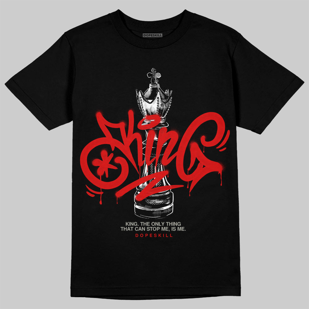 Fire Red 3s DopeSkill T-Shirt King Chess Graphic