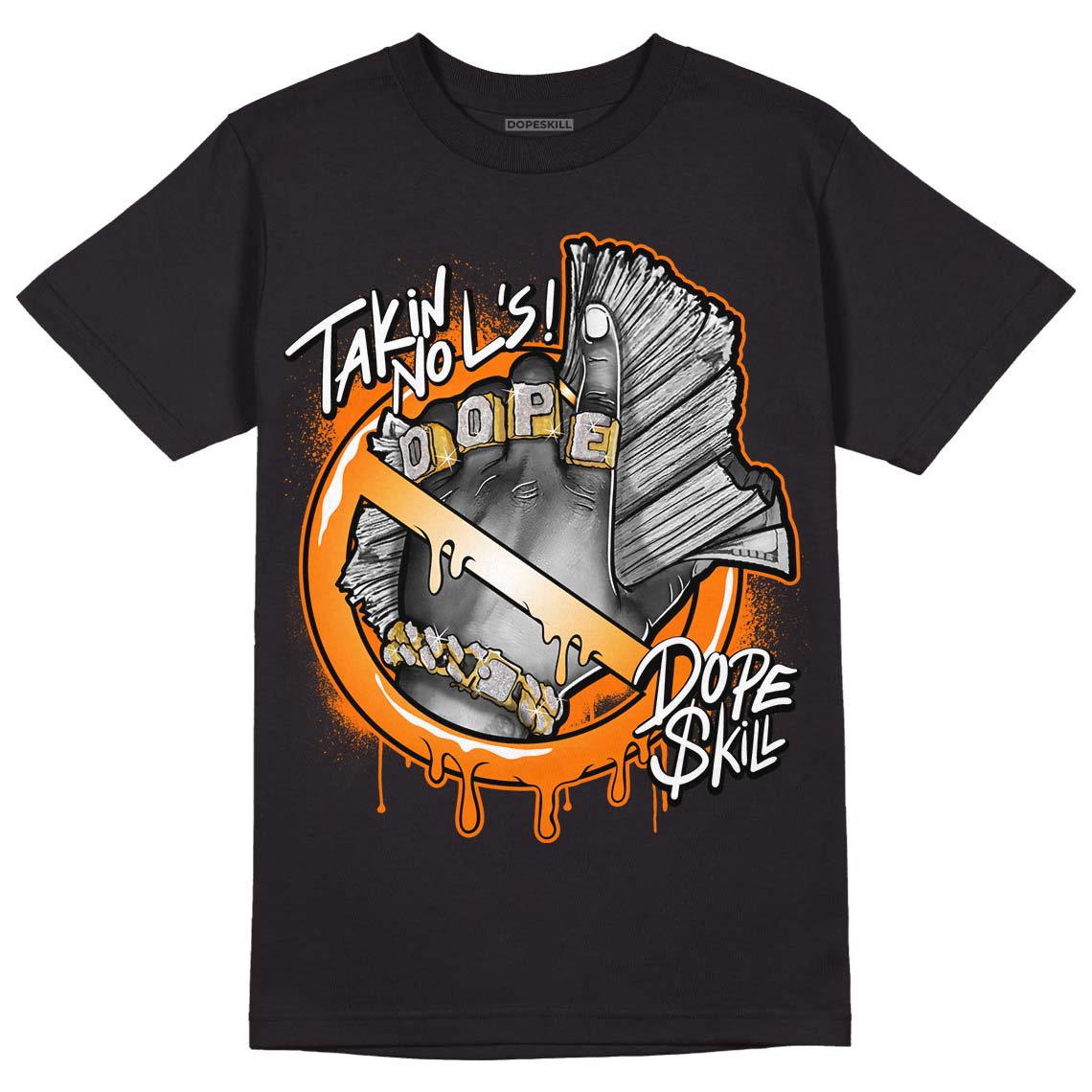 Dunk Low Magma Orange DopeSkill T-Shirt Takin No L's Graphic