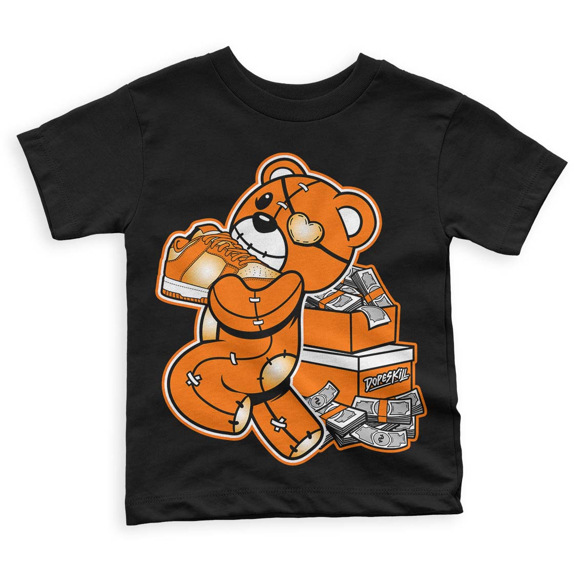 Dunk Low Magma Orange DopeSkill Toddler Kids T-shirt Bear Steals Sneaker Graphic
