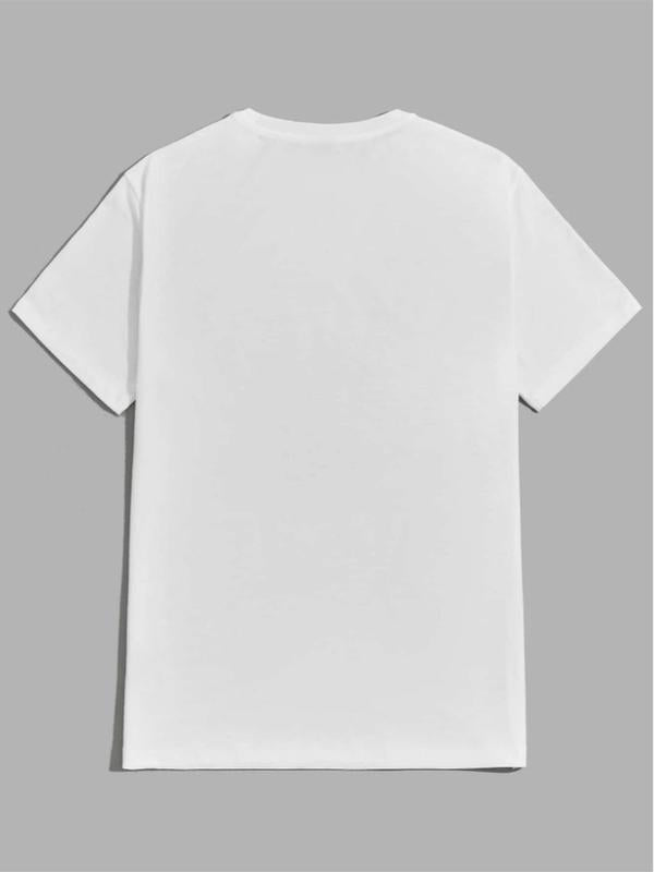 Women's Butterfly Letter Print Short Sleeve Tee, Summer Clothes Women, Casual Round Neck Graphic T-shirt for Summer, Women's Top for Daily Wear