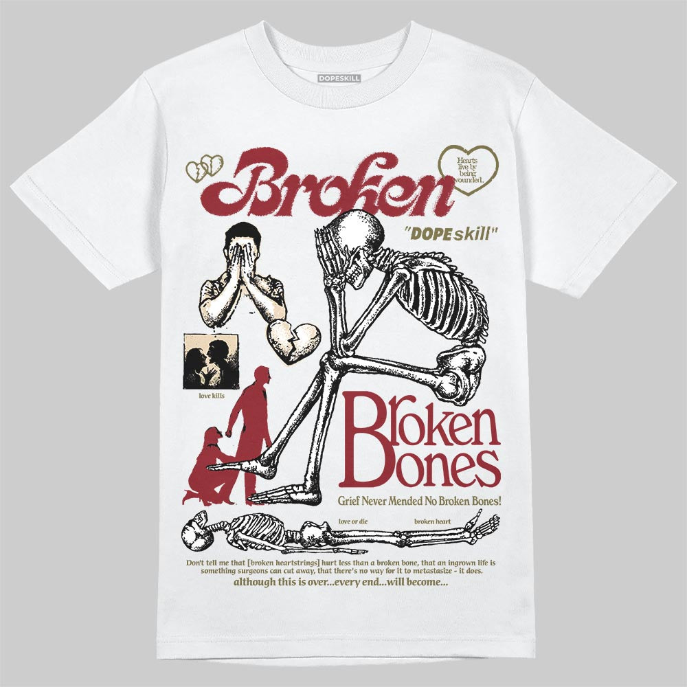 Dunk Dark Team Red/Burgundy Crush DopeSkill T-Shirt Broken Bones Graphic