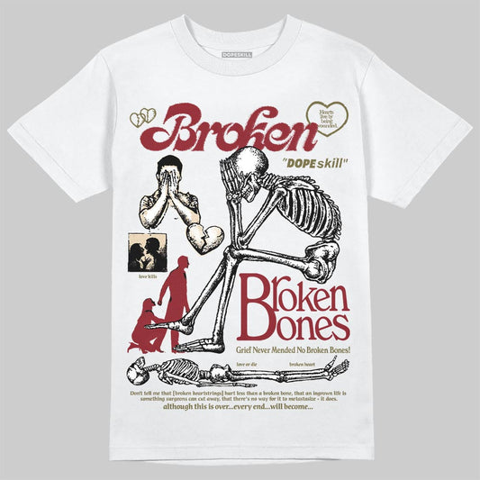 Dunk Dark Team Red/Burgundy Crush DopeSkill T-Shirt Broken Bones Graphic