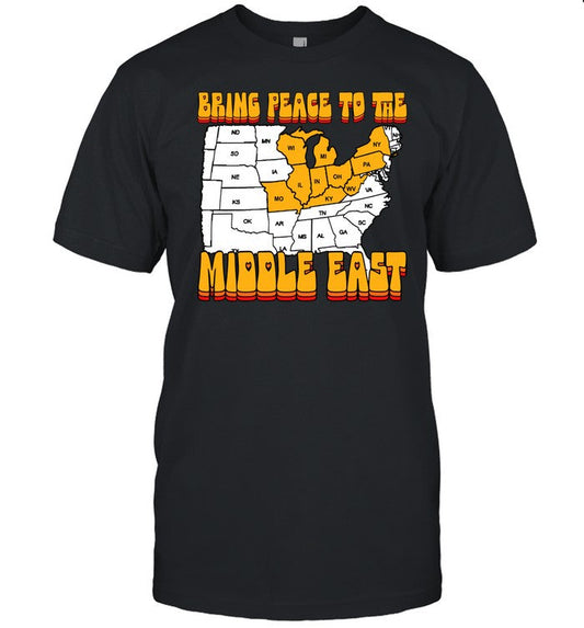 Funnyahhtees Bring Peace To The Middle East Usa Map Tee