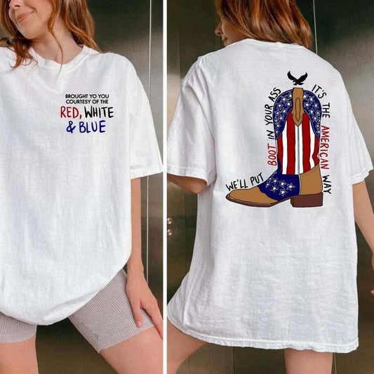 4th Of July Shirt, Courtesy Of The Red White And Blue Tee, Patriotic Usa Pride Shirt, Unisex Sweater Pullover Tee