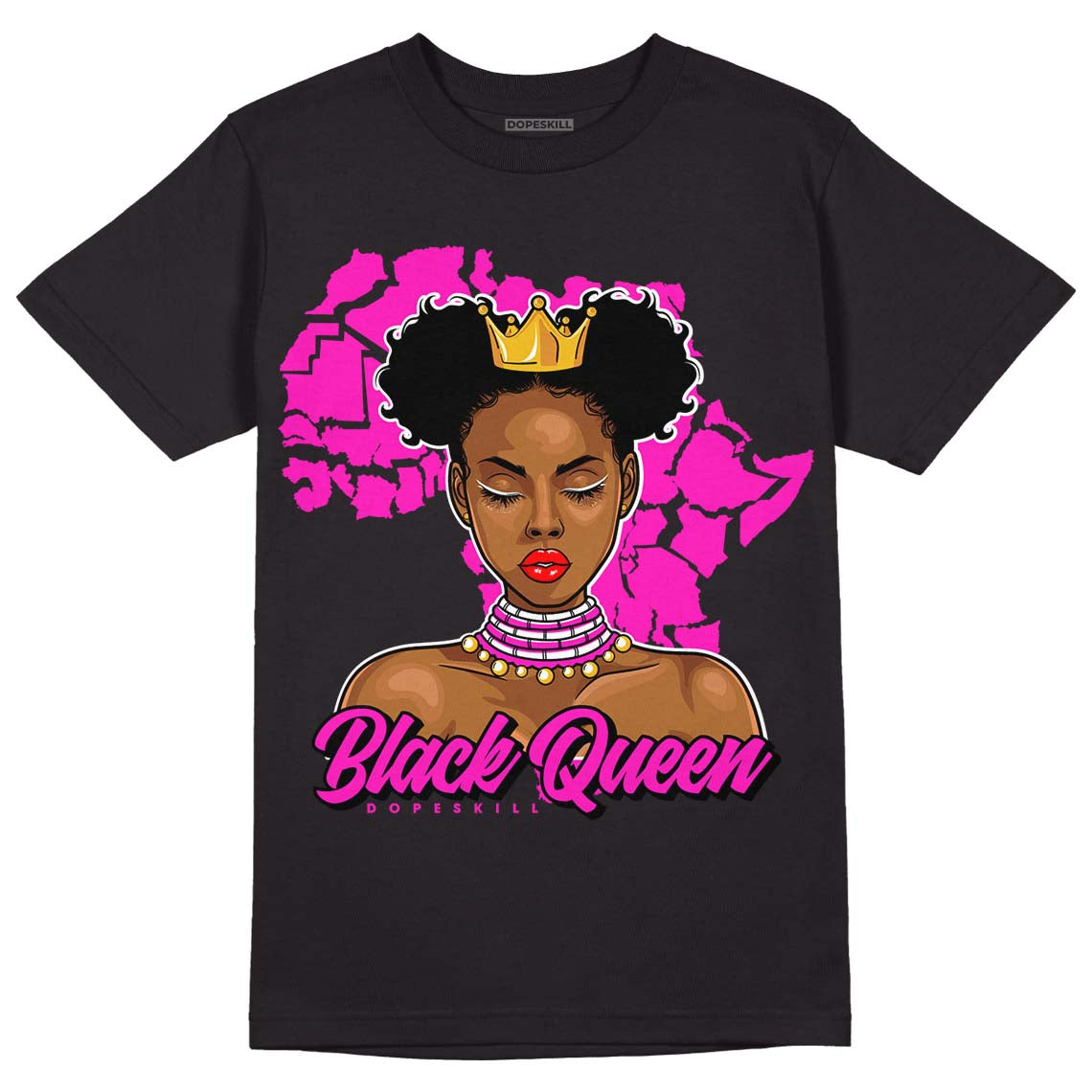 Dunk Low Active Fuchsia DopeSkill T-Shirt Black Queen Graphic