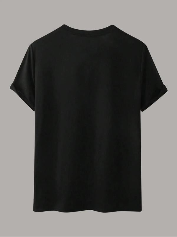 Women's Letter Print Round Neck Tee, Summer Clothes Women,Â Trendy Casual Drop Shoulder Half Sleeve T-shirt for Daily Wear, Graphic Tees,Â Ladies Summer Outfit