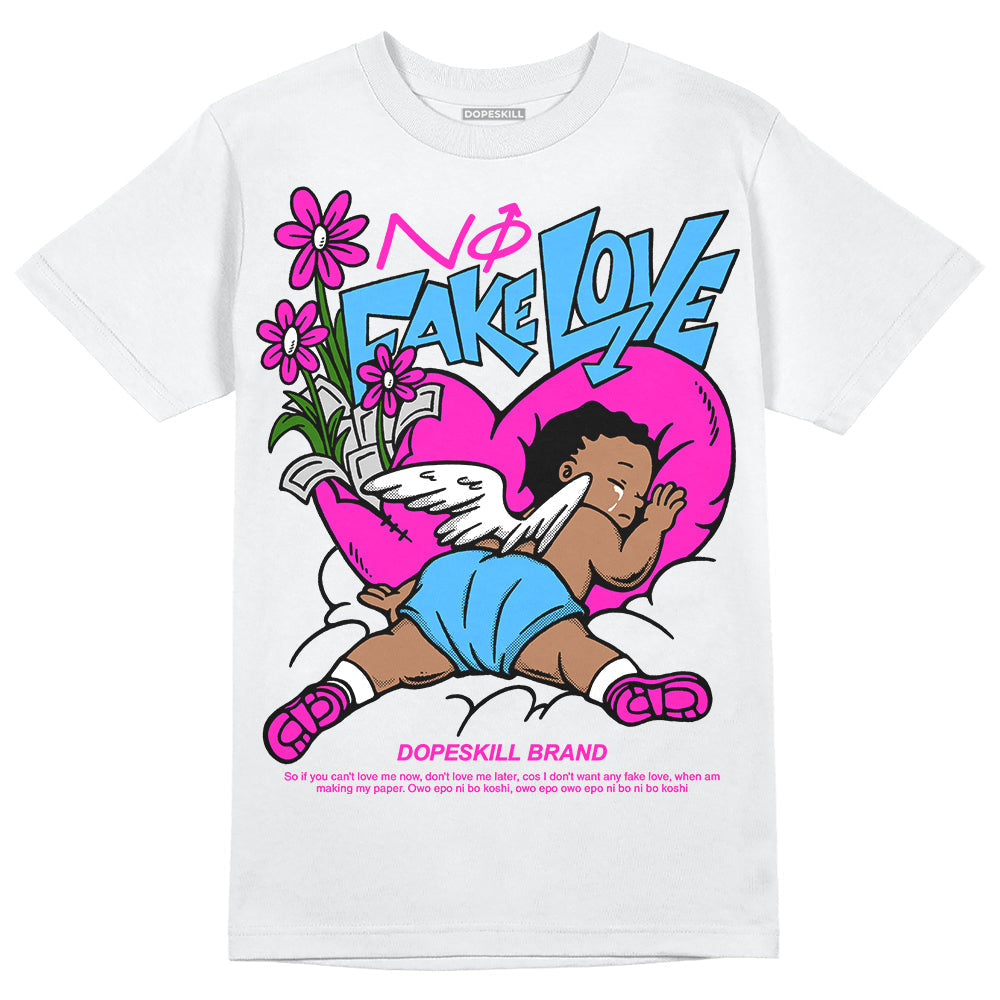 Dunk Active Fuchsia DopeSkill T-Shirt No Fake Love Graphic